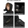 WenVen Boy’s & Girl’s Winter Warm Sherpa Lined Parka Coat with Removable Hood(Black)