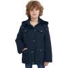 WenVen Boy’s & Girl’s Winter Warm Sherpa Lined Parka Coat with Removable Hood(Blue)
