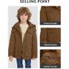 WenVen Boy’s & Girl’s Winter Warm Sherpa Lined Parka Coat with Removable Hood(Brown)