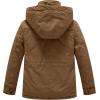 WenVen Boy’s & Girl’s Winter Warm Sherpa Lined Parka Coat with Removable Hood(Brown)