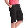 WenVen Men’s Cotton Twill Cargo Shorts Classic Relaxed Fit- Reg and Big & Tall Sizes(Black)