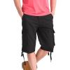 WenVen Men’s Cotton Twill Cargo Shorts Classic Relaxed Fit- Reg and Big & Tall Sizes(Black)