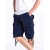 WenVen Men’s Cotton Twill Cargo Shorts Classic Relaxed Fit- Reg and Big & Tall Sizes(Blue)