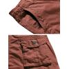 WenVen Men’s Cotton Twill Cargo Shorts Classic Relaxed Fit- Reg and Big & Tall Sizes(Brick Red)