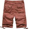 WenVen Men’s Cotton Twill Cargo Shorts Classic Relaxed Fit- Reg and Big & Tall Sizes(Brick Red)