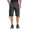 WenVen Men’s Cotton Twill Cargo Shorts Classic Relaxed Fit- Reg and Big & Tall Sizes(Charcoal)