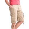 WenVen Men’s Cotton Twill Cargo Shorts Classic Relaxed Fit- Reg and Big & Tall Sizes(Dark Khaki)