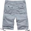 WenVen Men’s Cotton Twill Cargo Shorts Classic Relaxed Fit- Reg and Big & Tall Sizes(Light Grey)