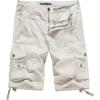 WenVen Men’s Cotton Twill Cargo Shorts Classic Relaxed Fit- Reg and Big & Tall Sizes(Beige)