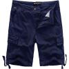 WenVen Men’s Cotton Twill Cargo Shorts Classic Relaxed Fit- Reg and Big & Tall Sizes(Blue)