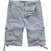WenVen Men’s Cotton Twill Cargo Shorts Classic Relaxed Fit- Reg and Big & Tall Sizes(Light Grey)