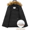 WenVen Women’s Parka Winter Coats Warm Puffer Jacket with Removable Fur Hood(Black)