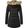 WenVen Women’s Parka Winter Coats Warm Puffer Jacket with Removable Fur Hood(Black)