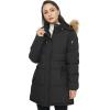 WenVen Women’s Parka Winter Coats Warm Puffer Jacket with Removable Fur Hood(Black)