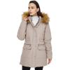 WenVen Women’s Winter Waterproof Thickened Puffer Parka Coat with Fur Hood(Camel)