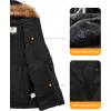 WenVen Women’s Winter Waterproof Thickened Puffer Parka Coat with Fur Hood(Dark Black)