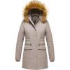 WenVen Women’s Winter Waterproof Thickened Puffer Parka Coat with Fur Hood(Camel)