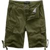 WenVen Men’s Cotton Twill Cargo Shorts Classic Relaxed Fit- Reg and Big & Tall Sizes(Military Green)