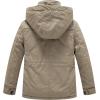 WenVen Boy’s & Girl’s Winter Warm Sherpa Lined Parka Coat with Removable Hood(Khaki)