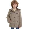 WenVen Boy’s & Girl’s Winter Warm Sherpa Lined Parka Coat with Removable Hood(Khaki)