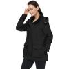 WenVen Women’s Casual Cotton Military Jacket Lightweight Hooded Anorak Coat(Black)