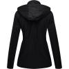WenVen Women’s Casual Cotton Military Jacket Lightweight Hooded Anorak Coat(Black)