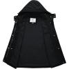 WenVen Women’s Casual Cotton Military Jacket Lightweight Hooded Anorak Coat(Black)