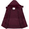 WenVen Women’s Casual Cotton Military Jacket Lightweight Hooded Anorak Coat(Deep Wine)