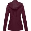 WenVen Women’s Casual Cotton Military Jacket Lightweight Hooded Anorak Coat(Deep Wine)