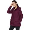 WenVen Women’s Casual Cotton Military Jacket Lightweight Hooded Anorak Coat(Deep Wine)