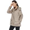 WenVen Women’s Casual Cotton Military Jacket Lightweight Hooded Anorak Coat(Khaki)