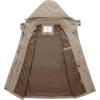 WenVen Women’s Casual Cotton Military Jacket Lightweight Hooded Anorak Coat(Khaki)