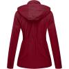 WenVen Women’s Casual Cotton Military Jacket Lightweight Hooded Anorak Coat(Red)