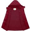 WenVen Women’s Casual Cotton Military Jacket Lightweight Hooded Anorak Coat(Red)