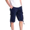 WenVen Men’s Cotton Twill Cargo Shorts Classic Relaxed Fit- Reg and Big & Tall Sizes(2021 Blue)