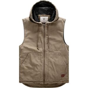 WenVen Men’s Quilted Lined Multi Pockets Casual Vest with Hood