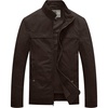 WenVen Men’s Spring Canvas Military Style Jacket Casual Lightweight Cotton Coat(Brown)