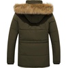 WenVen Men’s Winter Coat Warm Parka Jacket with Faux Fur Removable Hood(Army Green)