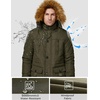 WenVen Men’s Winter Coat Warm Parka Jacket with Faux Fur Removable Hood(Army Green)