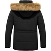 WenVen Men’s Winter Coat Warm Parka Jacket with Faux Fur Removable Hood(Black)