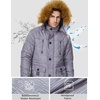 WenVen Men’s Winter Coat Warm Parka Jacket with Faux Fur Removable Hood(Charcoal Heather)