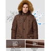WenVen Men’s Winter Coat Warm Parka Jacket with Faux Fur Removable Hood(Coffee)