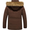 WenVen Men’s Winter Coat Warm Parka Jacket with Faux Fur Removable Hood(Coffee)
