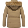 WenVen Men’s Winter Coat Warm Parka Jacket with Faux Fur Removable Hood(Khaki)