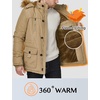 WenVen Men’s Winter Coat Warm Parka Jacket with Faux Fur Removable Hood(Khaki)