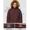 WenVen Men’s Winter Coat Warm Parka Jacket with Faux Fur Removable Hood(Red)