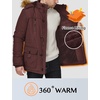 WenVen Men’s Winter Coat Warm Parka Jacket with Faux Fur Removable Hood(Red)