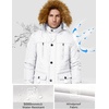WenVen Men’s Winter Coat Warm Parka Jacket with Faux Fur Removable Hood(White)