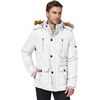 WenVen Men’s Winter Coat Warm Parka Jacket with Faux Fur Removable Hood(White)