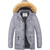 WenVen Men’s Winter Coat Warm Parka Jacket with Faux Fur Removable Hood(Charcoal Heather)